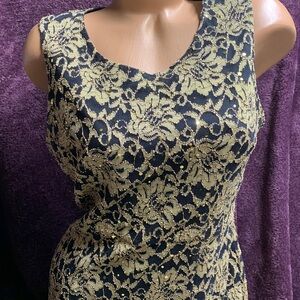 Cardalite Petite Black and Gold Sequence, Lace Dress PLX